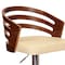 Armen Living Adele Adjustable Height Swivel Cream Faux Leather and Walnut Wood Bar Stool with Chrome Base LCADSWBACRWA - alternate 5